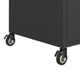 Carrello da Bar con Cassetto Nero 100x45x97 cm in Polyrattan