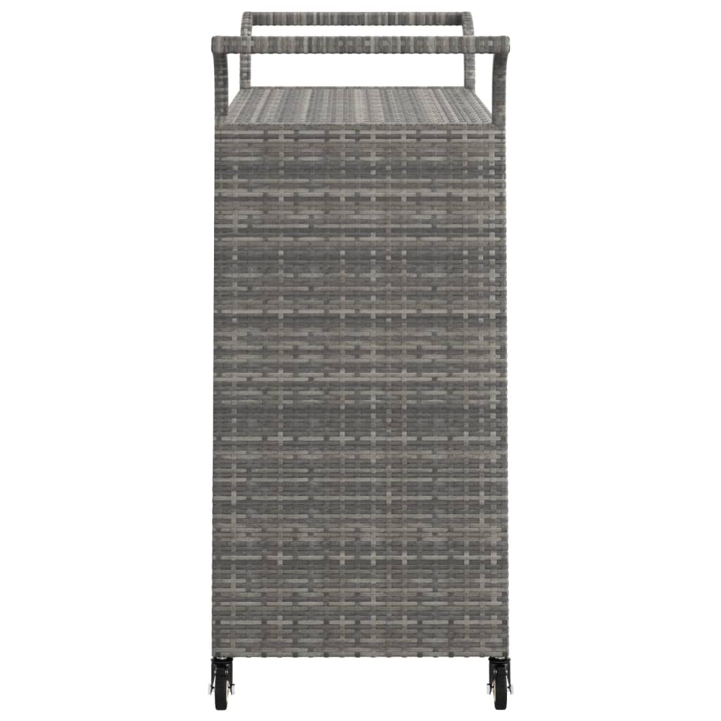 Carrello da Bar con Cassetto Grigio 100x45x97 cm in Polyrattan