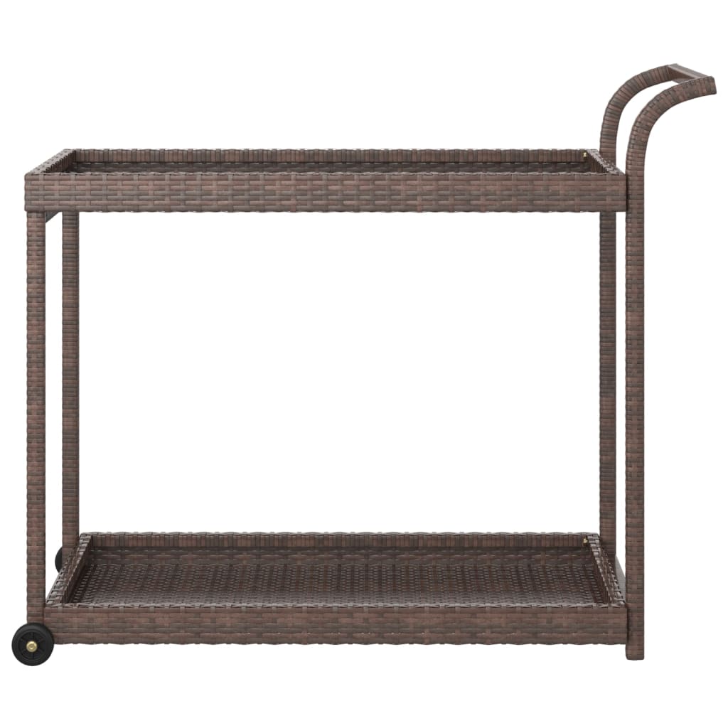 Carrello da Bar Marrone 100x45x83 cm in Polyrattan