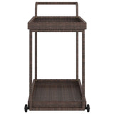 Carrello da Bar Marrone 100x45x83 cm in Polyrattan