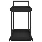 Carrello da Bar Nero 100x45x83 cm in Polyrattan