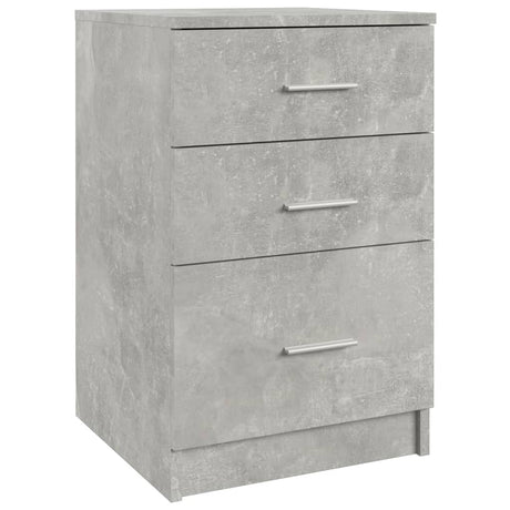 Comodino Grigio Cemento 40x40x63 cm in Legno Multistrato