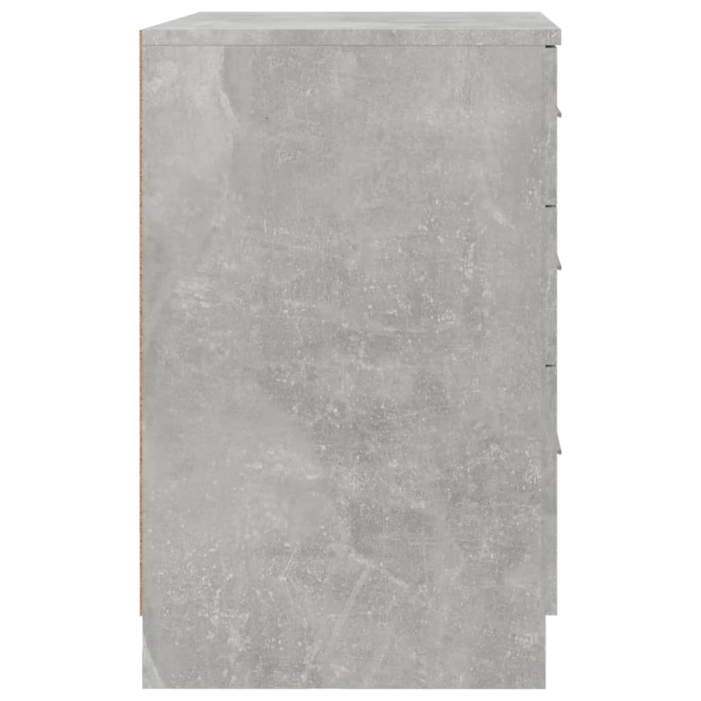 Comodino Grigio Cemento 40x40x63 cm in Legno Multistrato