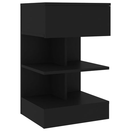 Comodino Nero 40x35x65 cm in Legno Multistrato