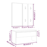 Set di Mobili da Corridoio Bianco Lucido in Legno Multistrato