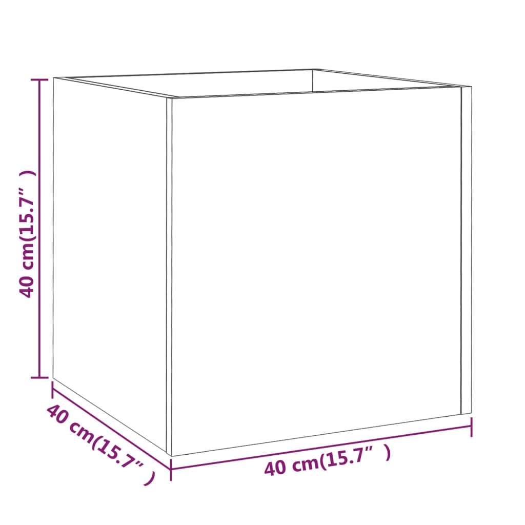 Fioriera Grigio Cemento 40x40x40 cm in Legno Multistrato