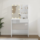 Toeletta con LED Bianco Lucido 74,5x40x141 cm