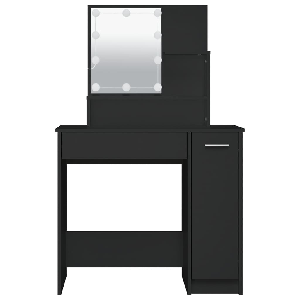 Toeletta con LED Nero 86,5x35x136 cm