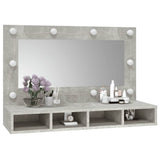 Mobile a Specchio con LED Grigio Cemento 90x31,5x62 cm