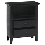 Comodino Nero 60x30x75 cm in Legno Massello di Mogano