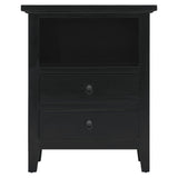 Comodino Nero 60x30x75 cm in Legno Massello di Mogano