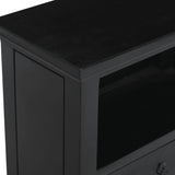 Comodino Nero 60x30x75 cm in Legno Massello di Mogano