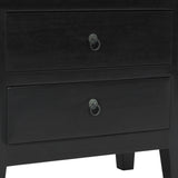 Comodino Nero 60x30x75 cm in Legno Massello di Mogano