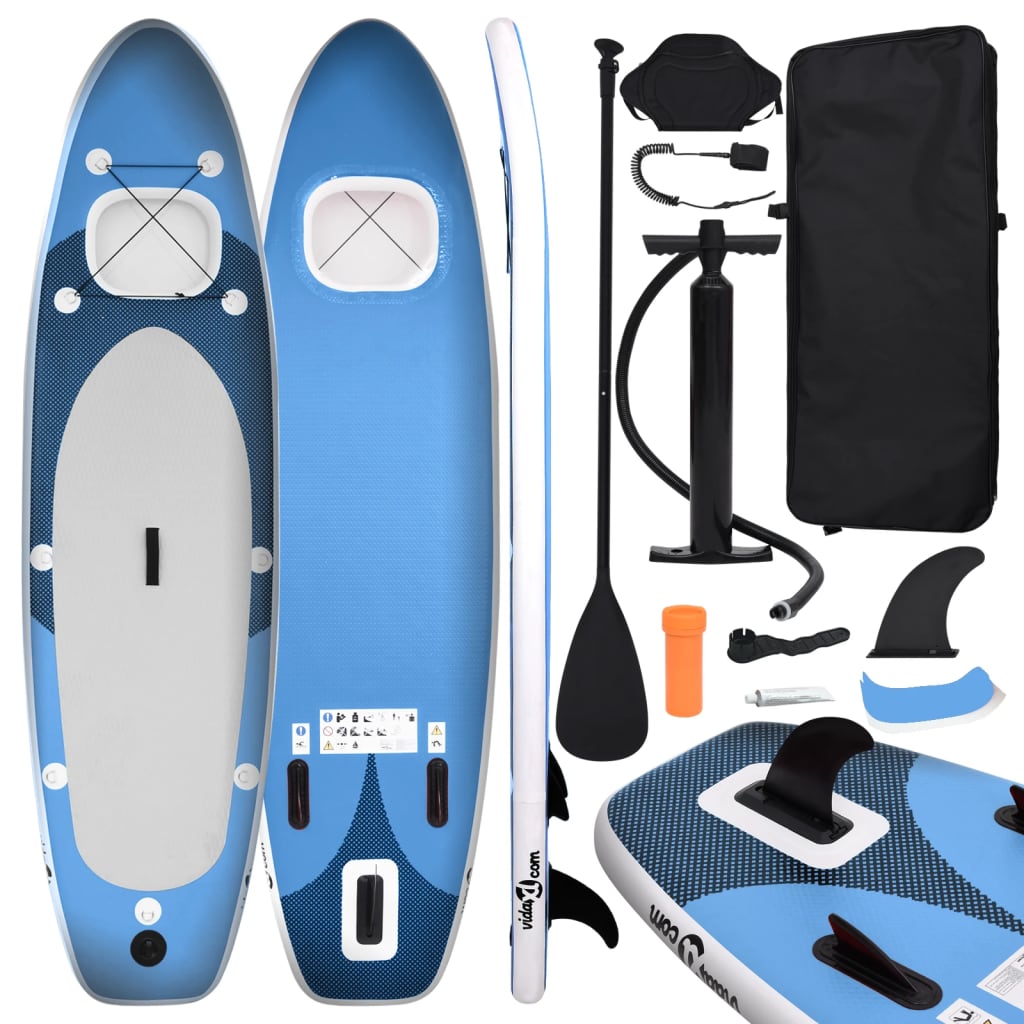 Set Tavola da SUP Gonfiabile Blu 300x76x10 cm