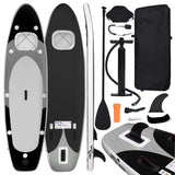 Set Tavola da SUP Gonfiabile Nero 360x81x10 cm