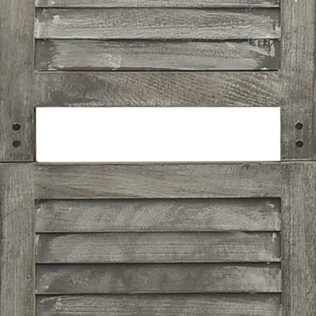 Divisorio a 6 Pannelli Grigio 214x166 cm in Legno Massello