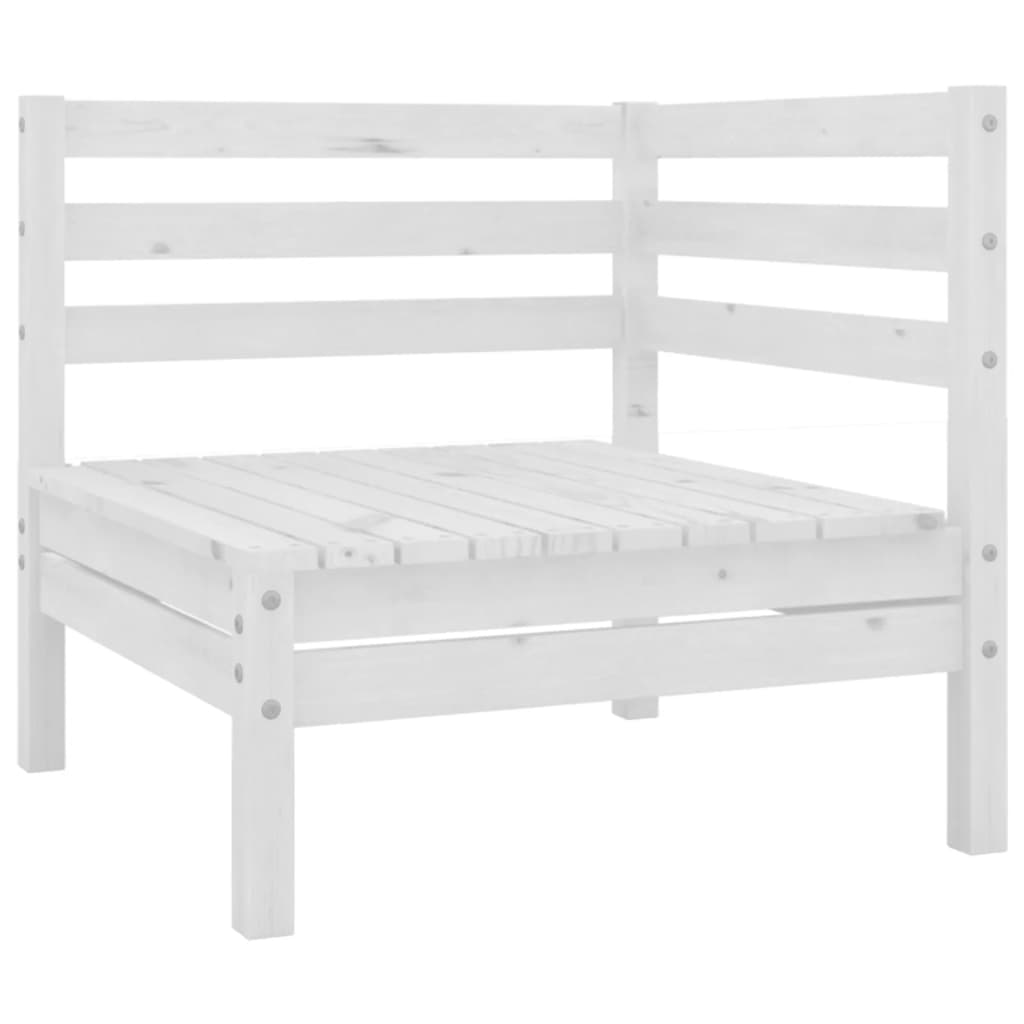 Set Divani da Giardino 3 pz in Legno Massello di Pino Bianco