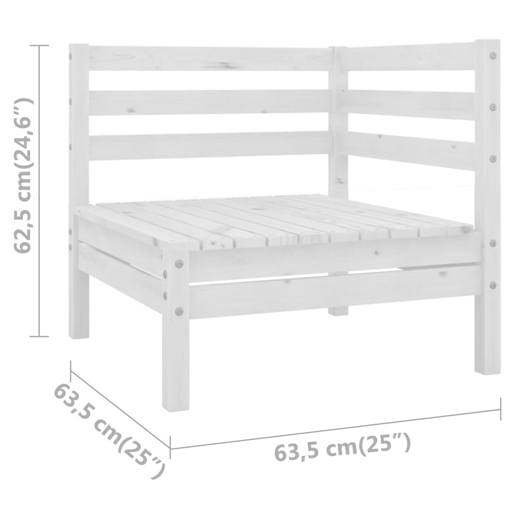 Set Divani da Giardino 3 pz in Legno Massello di Pino