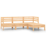 Set Salotto da Giardino 4 pz in Legno Massello di Pino