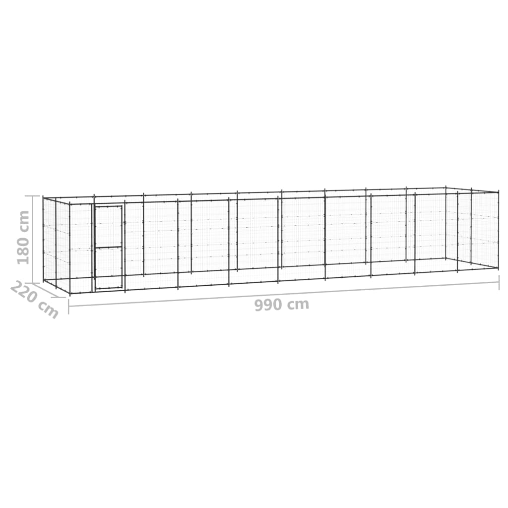 Gabbia per Cani da Esterno in Acciaio 21,78 m²