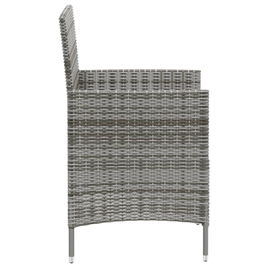 Sedie da Giardino 2 pz con Cuscini in Polyrattan Grigio