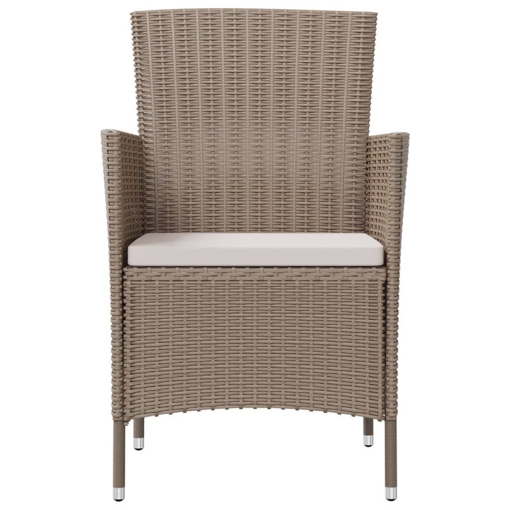 Sedie da Giardino con Cuscini 2 pz in Polyrattan Beige