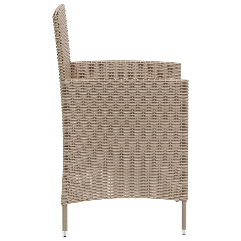 Sedie da Giardino con Cuscini 2 pz in Polyrattan Beige