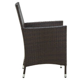 Sedie da Giardino 4 pz con Cuscini in Polyrattan Marrone