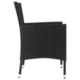 Sedie da Giardino con Cuscini 4 pz in Polyrattan Nere