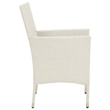 Sedie da Giardino con Cuscini 4 pz in Polyrattan Bianche