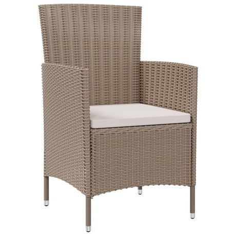 Sedie da Giardino con Cuscini 4 pz in Polyrattan Beige