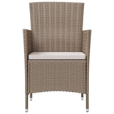 Sedie da Giardino con Cuscini 4 pz in Polyrattan Beige