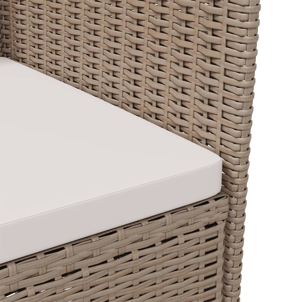 Sedie da Giardino con Cuscini 4 pz in Polyrattan Beige