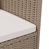 Sedie da Giardino con Cuscini 4 pz in Polyrattan Beige