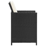 Sedie da Giardino 4 pz in Polyrattan Nero