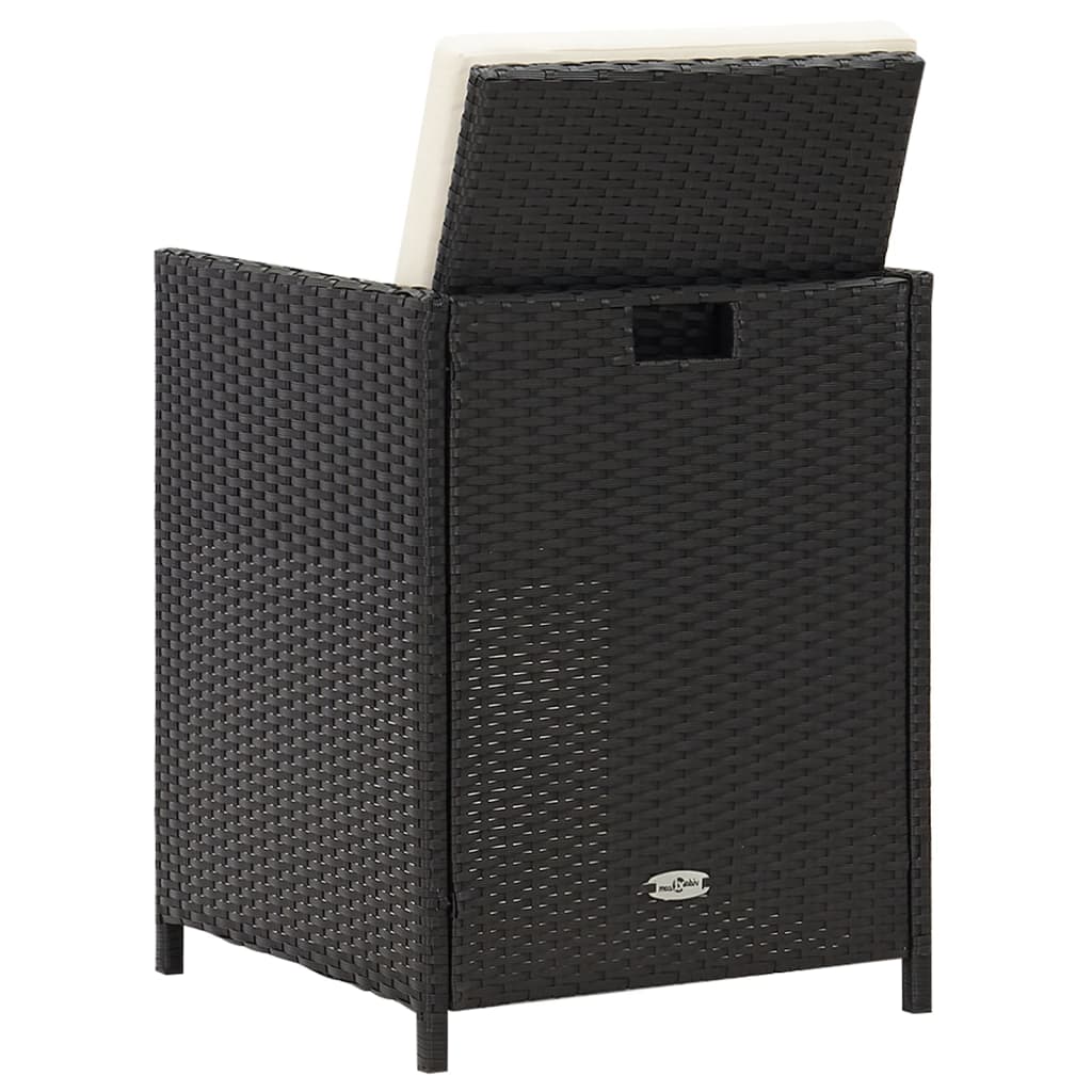 Sedie da Giardino 4 pz in Polyrattan Nero