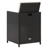 Sedie da Giardino 4 pz in Polyrattan Nero