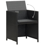 Sedie da Giardino 4 pz in Polyrattan Nero