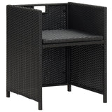 Sedie da Giardino 4 pz in Polyrattan Nero