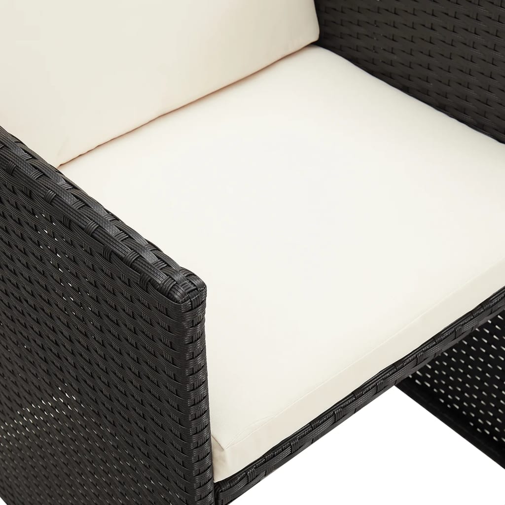 Sedie da Giardino 4 pz in Polyrattan Nero