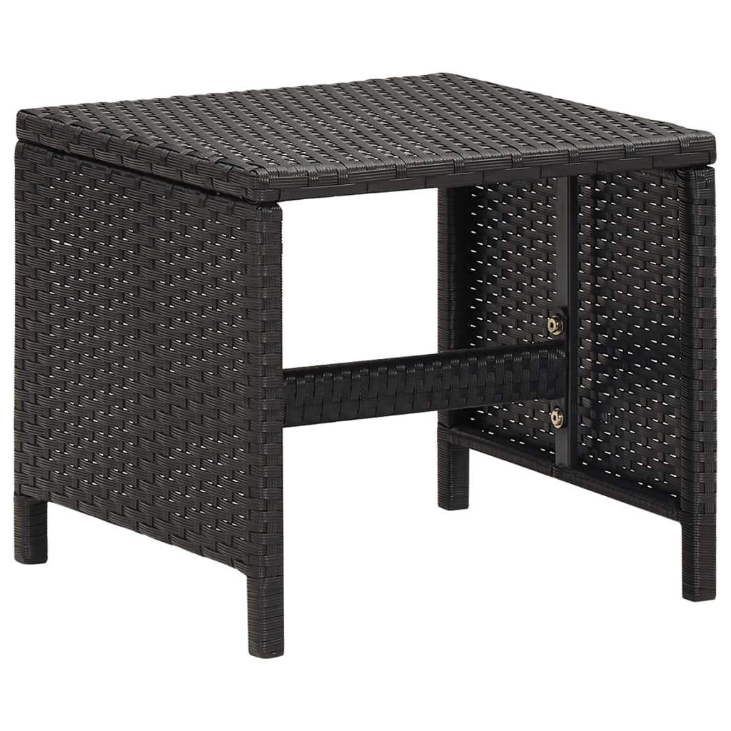 Sgabelli da Giardino 4 pz con Cuscini in Polyrattan Nero