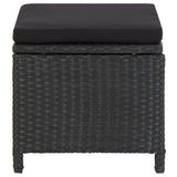 Sgabelli da Giardino 4 pz con Cuscini in Polyrattan Nero