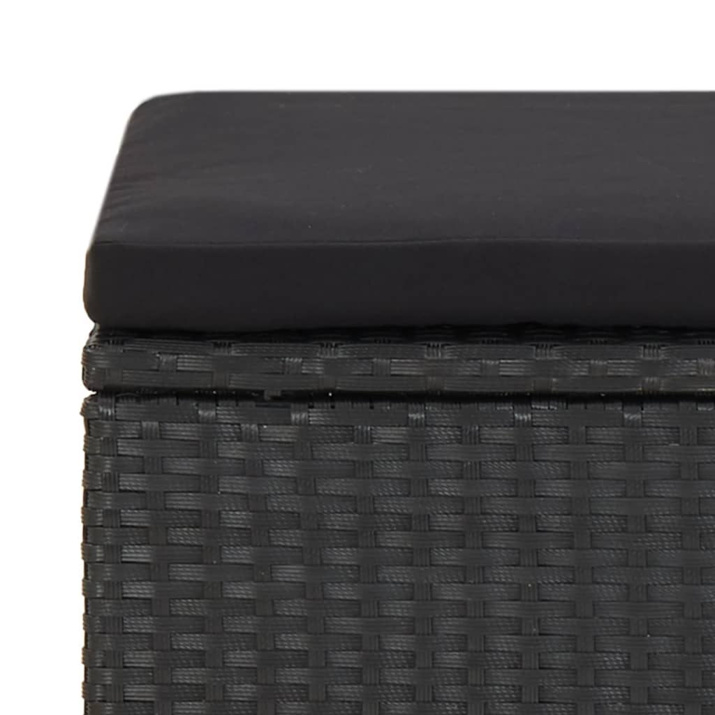 Sgabelli da Giardino 4 pz con Cuscini in Polyrattan Nero