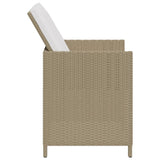 Sedie da Giardino con Cuscini 4 pz in Polyrattan Beige