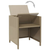 Sedie da Giardino con Cuscini 4 pz in Polyrattan Beige