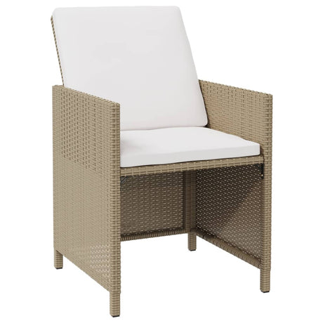 Sedie da Giardino con Sgabelli 2 pz in Polyrattan Beige