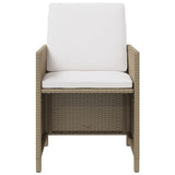 Sedie da Giardino con Sgabelli 2 pz in Polyrattan Beige