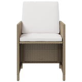 Sedie da Pranzo da Giardino con Cuscini 4 pz Beige Polyrattan