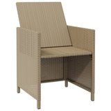 Sedie da Pranzo da Giardino con Cuscini 4 pz Beige Polyrattan