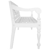 Panca Batavia 123 cm in Legno Massello di Mogano Bianco